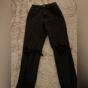 Glassons Black Ripped Dad Jeans